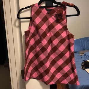 Pink large gingham tank top
